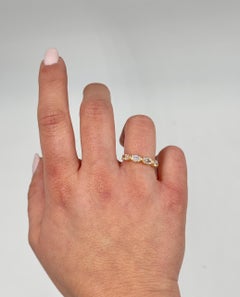 Four Oval Diamond Row Ring, East West Bezel Set in 18K Yellow Gold