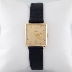 18 Karat Yellow Gold Ebel Women's Hand-Winding Watch with Leather Band