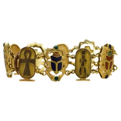 18K Yellow Gold Egyptian Bracelet, 49.8gr