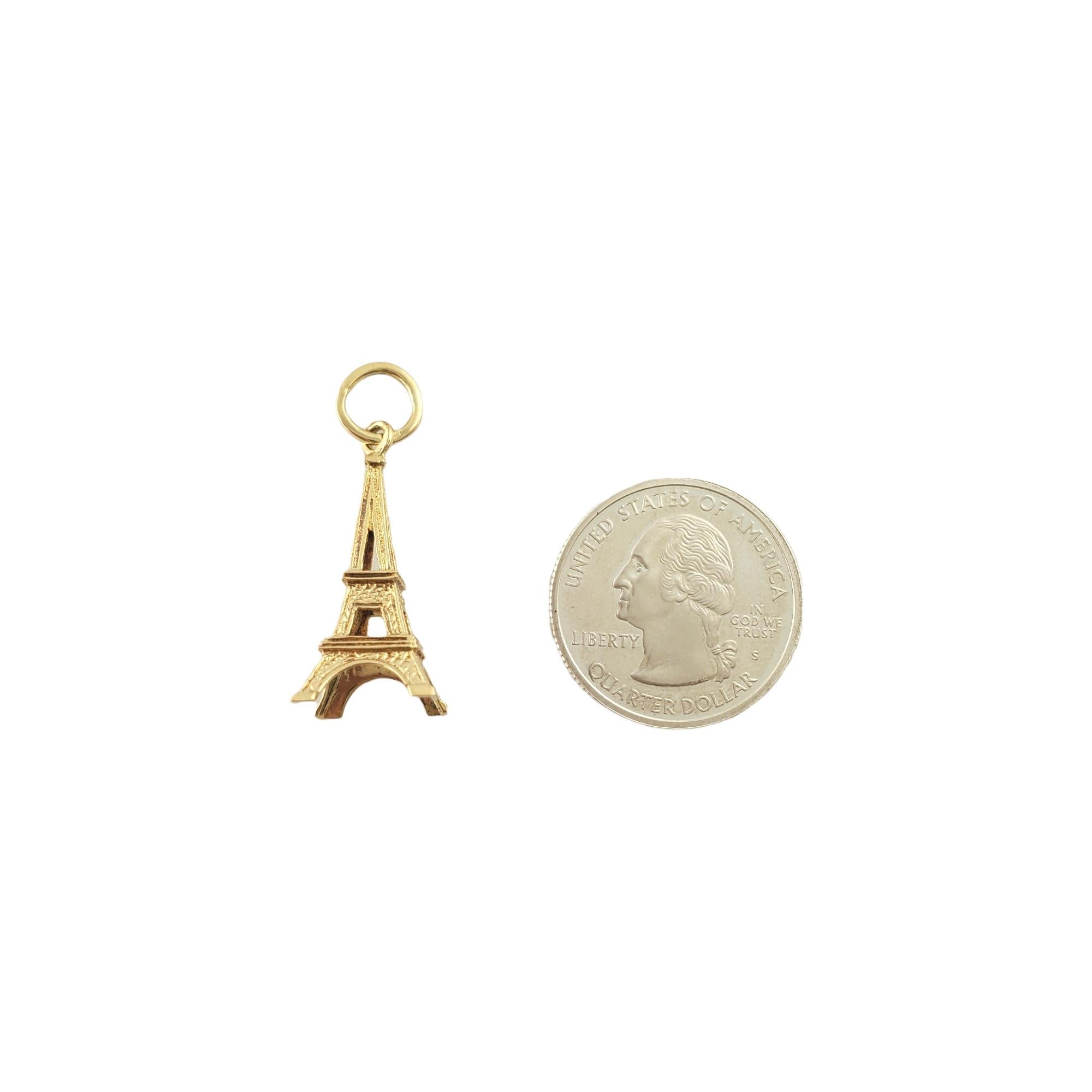 Women's or Men's 18K Yellow Gold Eiffel Tower Charm