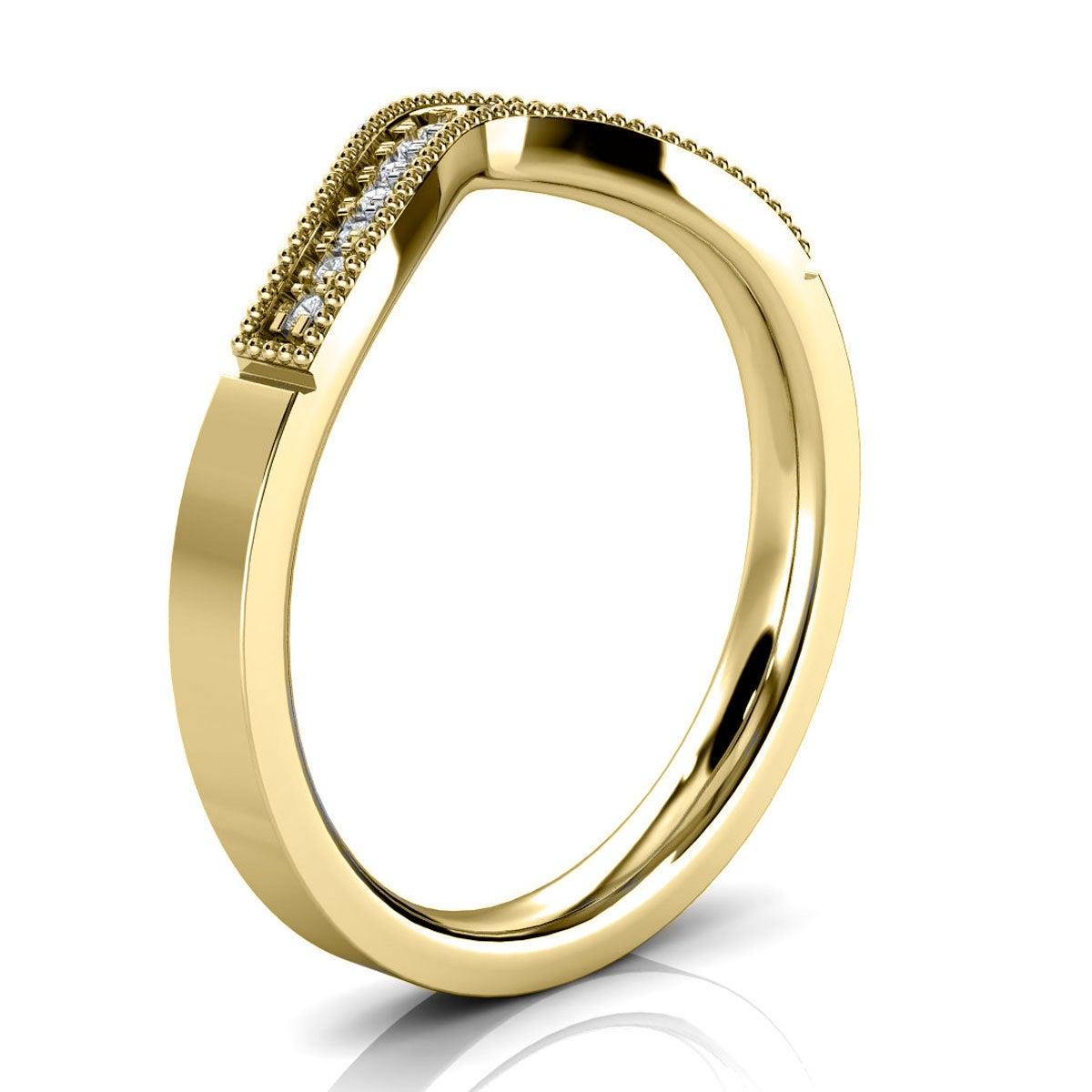 For Sale:  18K Yellow Gold Eleanor Curve Diamond Ring '1/10 Ct. Tw' 2