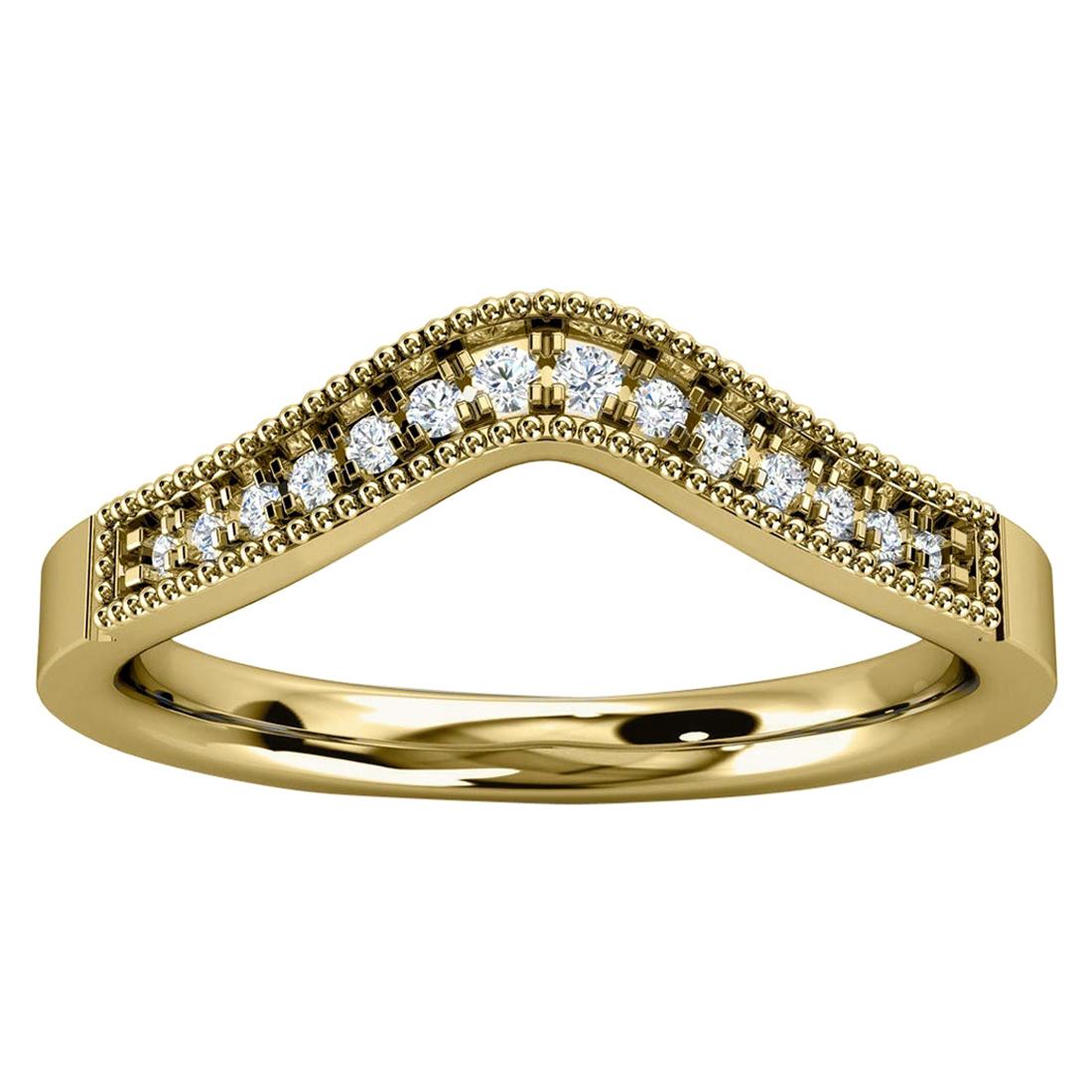 For Sale:  18K Yellow Gold Eleanor Curve Diamond Ring '1/10 Ct. Tw'