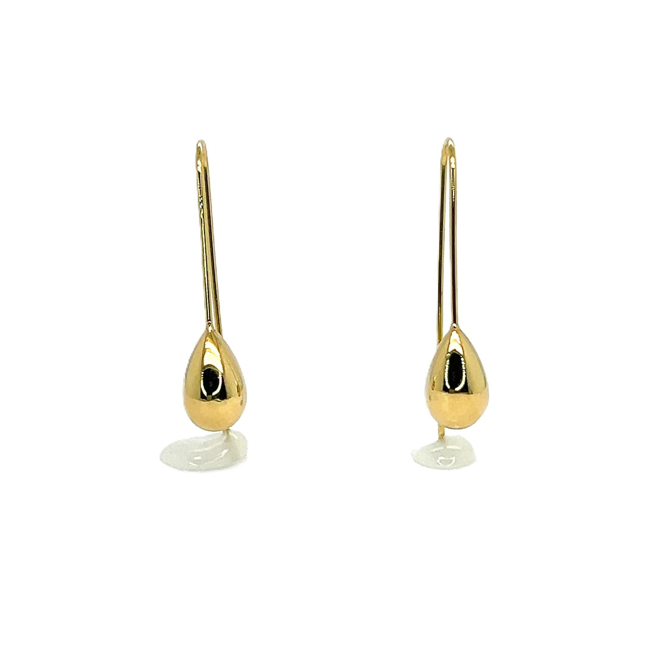 Donna Orecchini a cerchio allungati in oro giallo 18K in vendita