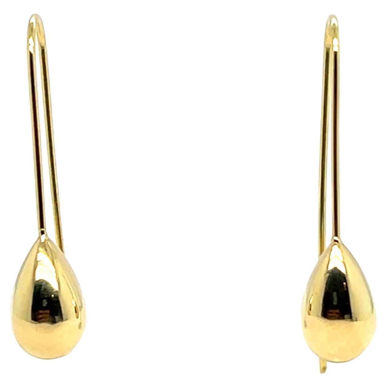 Orecchini a cerchio allungati in oro giallo 18K