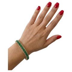 Bracciale in oro giallo 18 carati con smeraldo e diamanti, circa 10,00 carati di peso totale