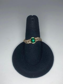 18 Karat Yellow Gold Emerald and Diamond Ring by Armand Jacoby/Celebrity