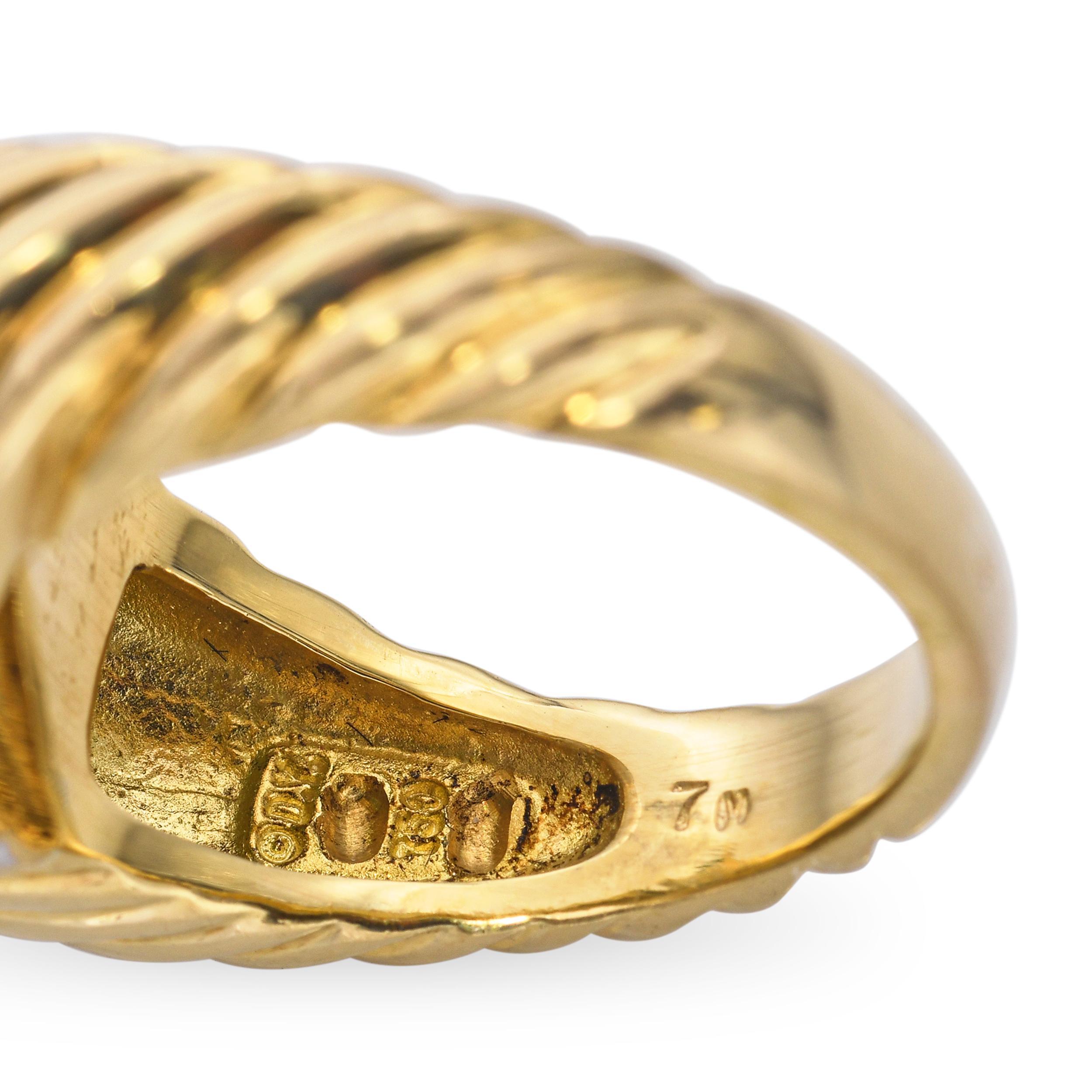 Anello con smeraldo e diamante in oro giallo 18k in vendita 2