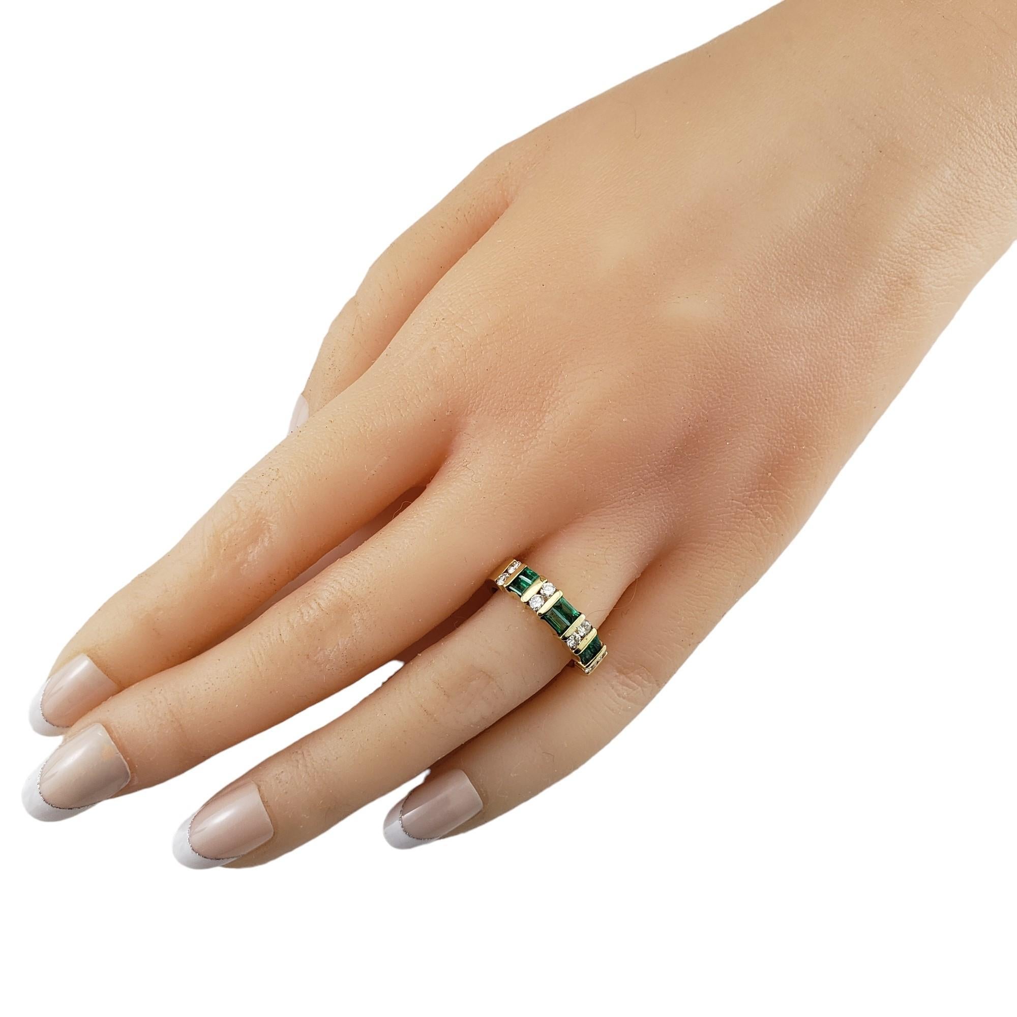 18K Yellow Gold Emerald and Diamond Ring Size 5.75 #16332 For Sale 2