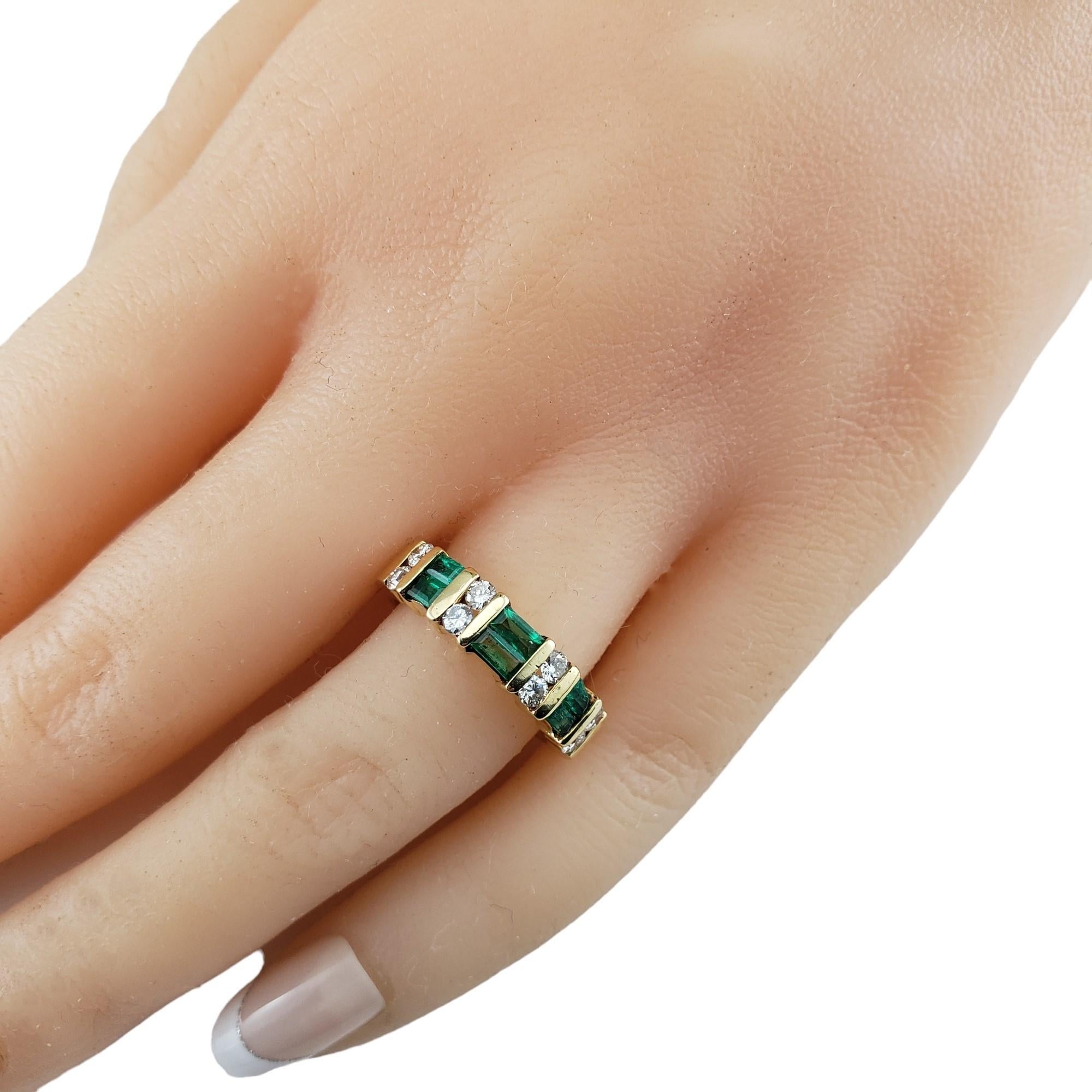 18K Yellow Gold Emerald and Diamond Ring Size 5.75 #16332 For Sale 3