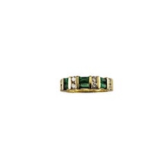 18K Yellow Gold Emerald and Diamond Ring Size 5.75 #16332