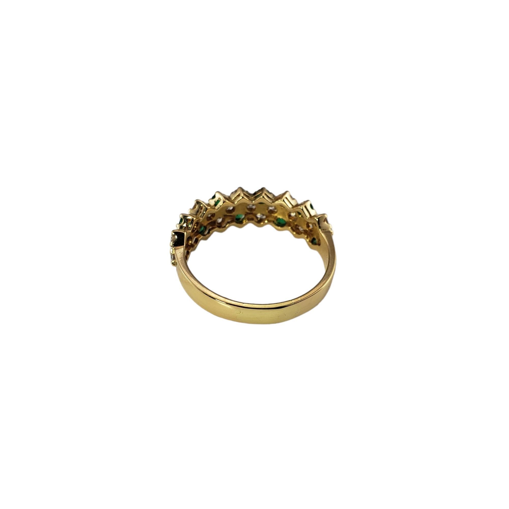 Bague en or jaune 18 carats, émeraude et diamant taille 8,75 n° 16641 Pour femmes en vente