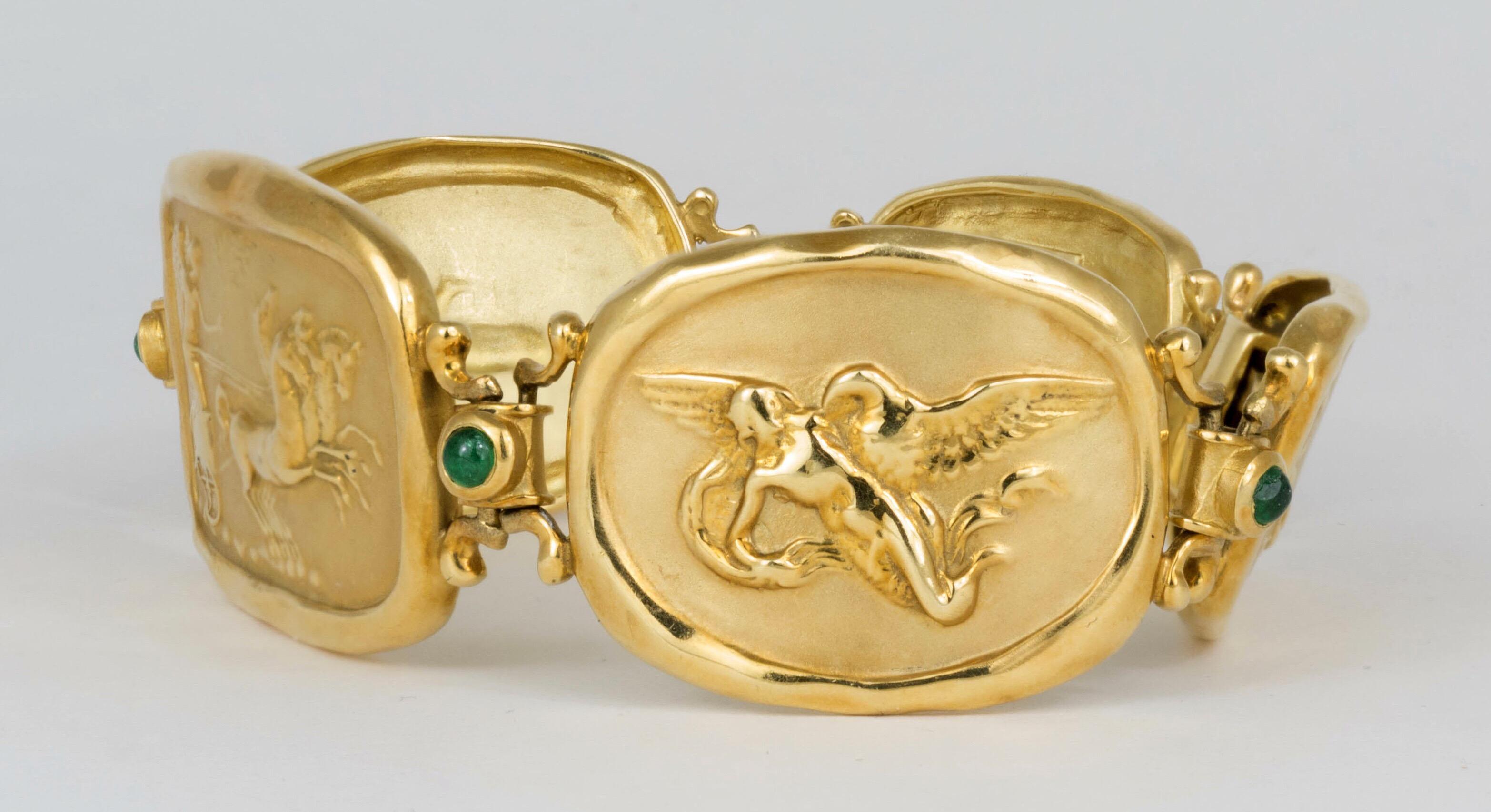 SeidenGang Athena Bracelet 18k Yellow Gold and Emeralds 4