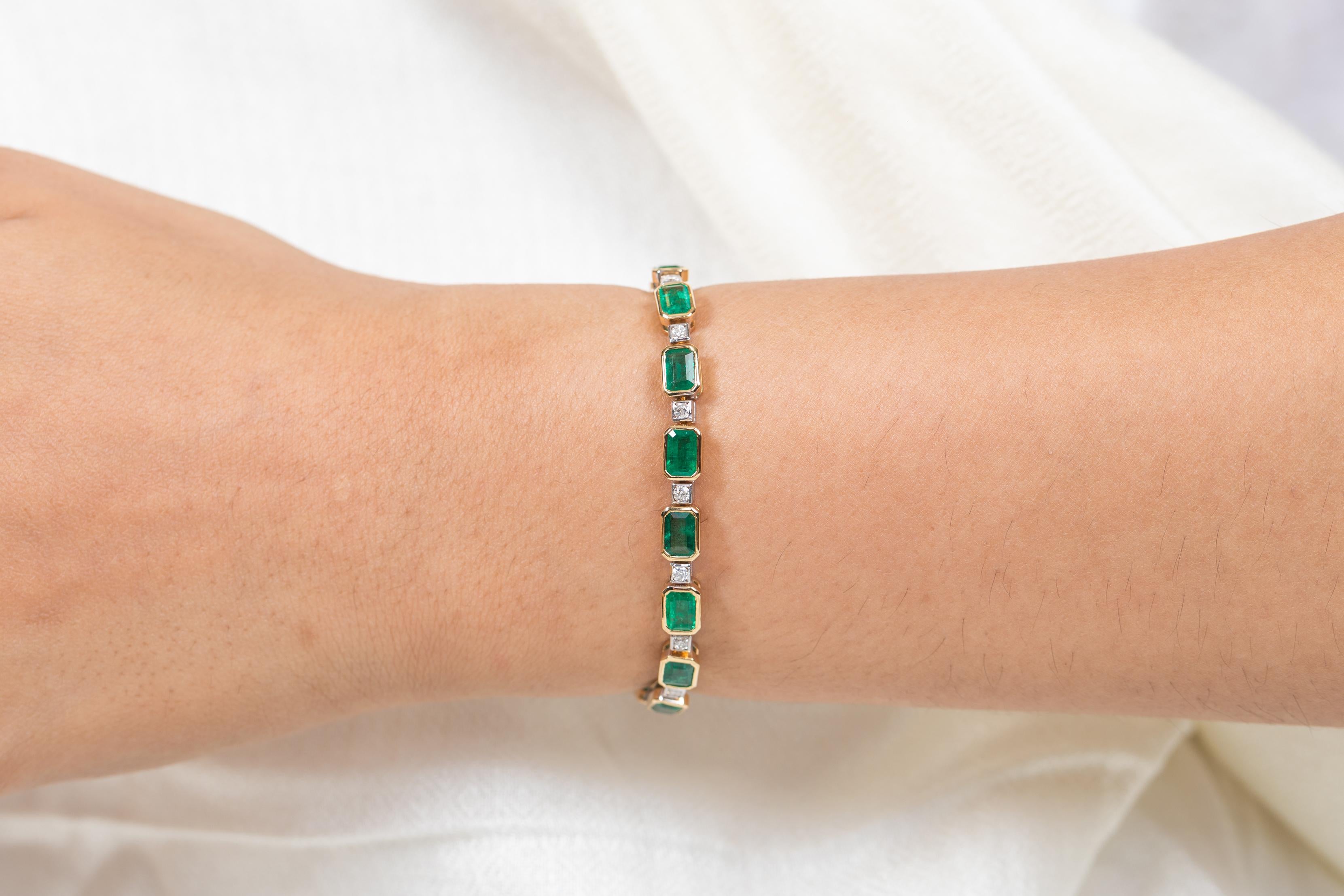 gold emerald tennis bracelet