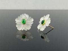 18K Yellow Gold Emerald Earrings