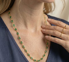 Collar de esmeraldas de oro amarillo de 18 quilates - Joyería fina de diseño