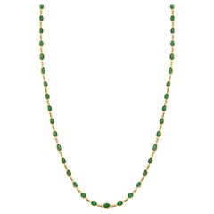 Collar de esmeraldas de oro amarillo de 18 quilates - Joyería fina de diseño