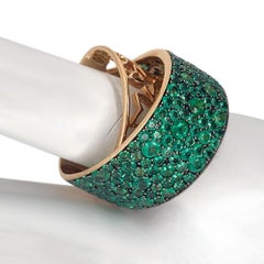 18K Yellow Gold 2.98ct Emerald Cross-Over Ring