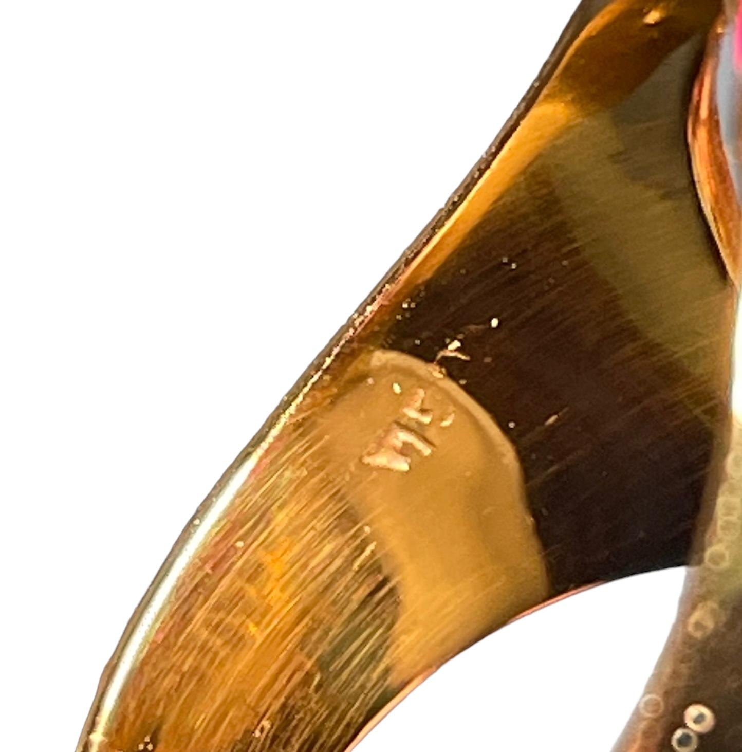 18 Karat Gelbgold Smaragde, Saphire, Rubine, Diamanten Tutti-Frutti Cocktail-Ring im Angebot 4