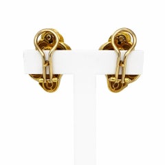 18k yellow gold enamel earrings