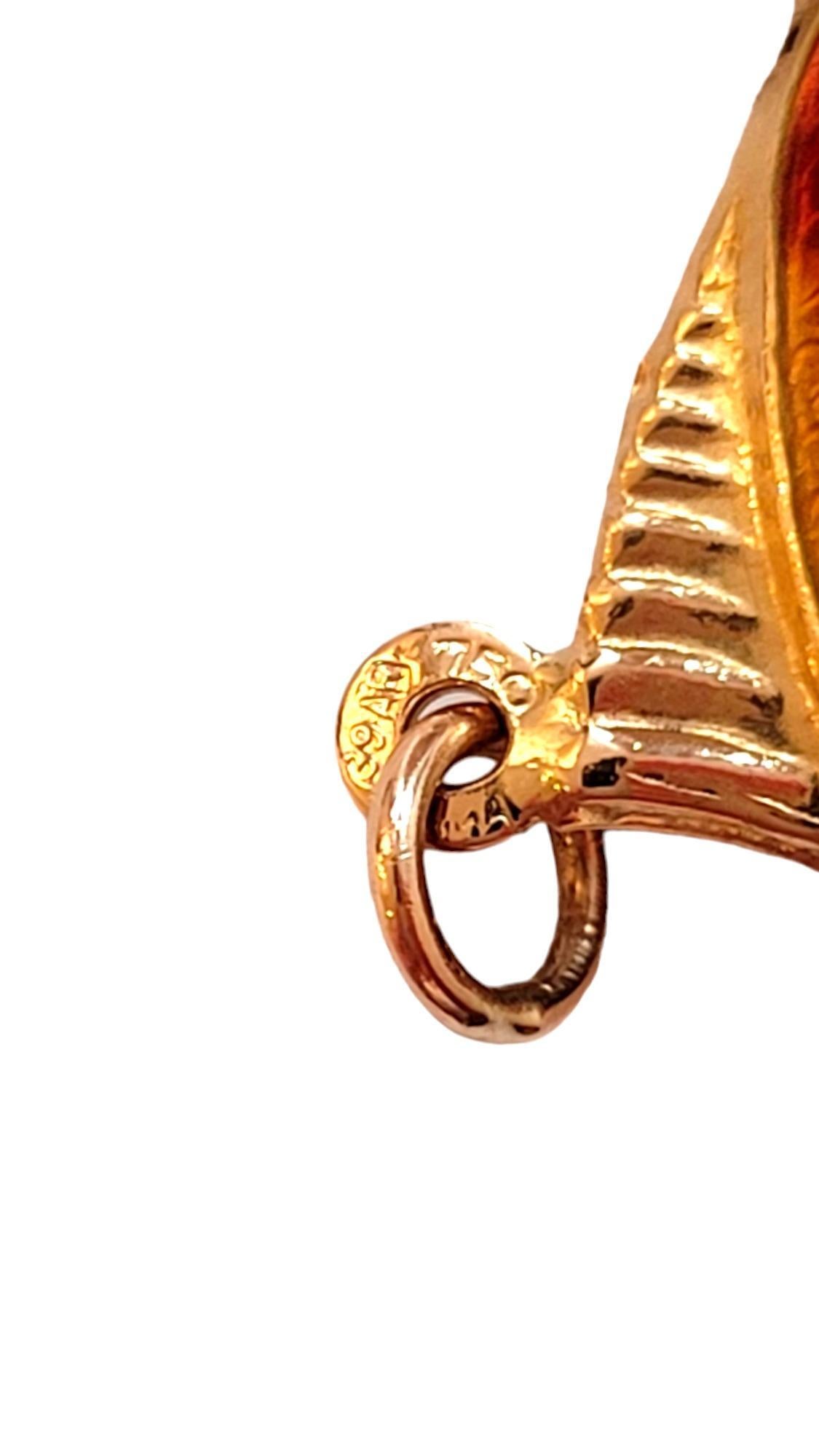 Women's 18K Yellow Gold Enamel Fish Charm #18438