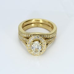 18k Yellow Gold Engagement Ring with 1.2ct Oval Diamond