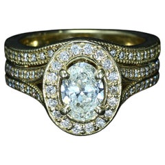 18k Yellow Gold Engagement Ring with 1.2ct Oval Diamond