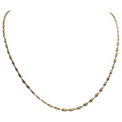 18 Karat Gelbgold gravierte Anker-/Marine-Gliederkette 60cm Kette, Spanien 1980er Jahre.