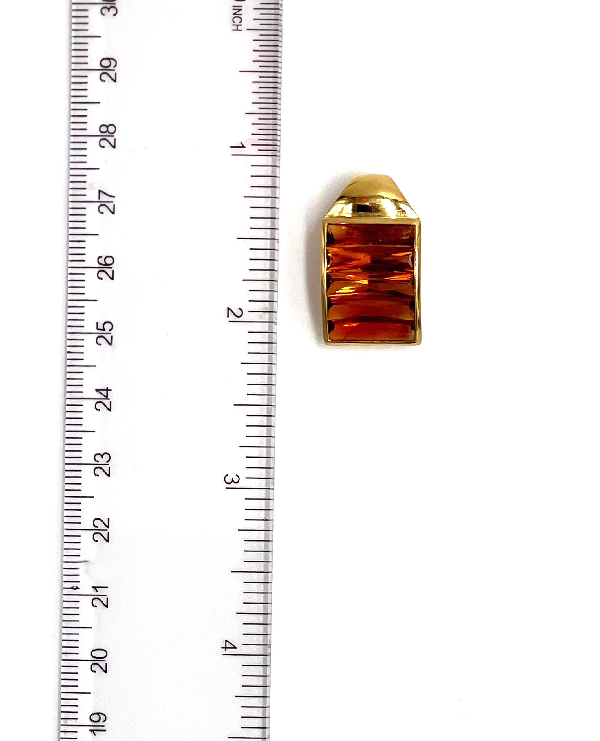 18K Yellow Gold Enhancer Pendant with Tangerine Citrine For Sale 1