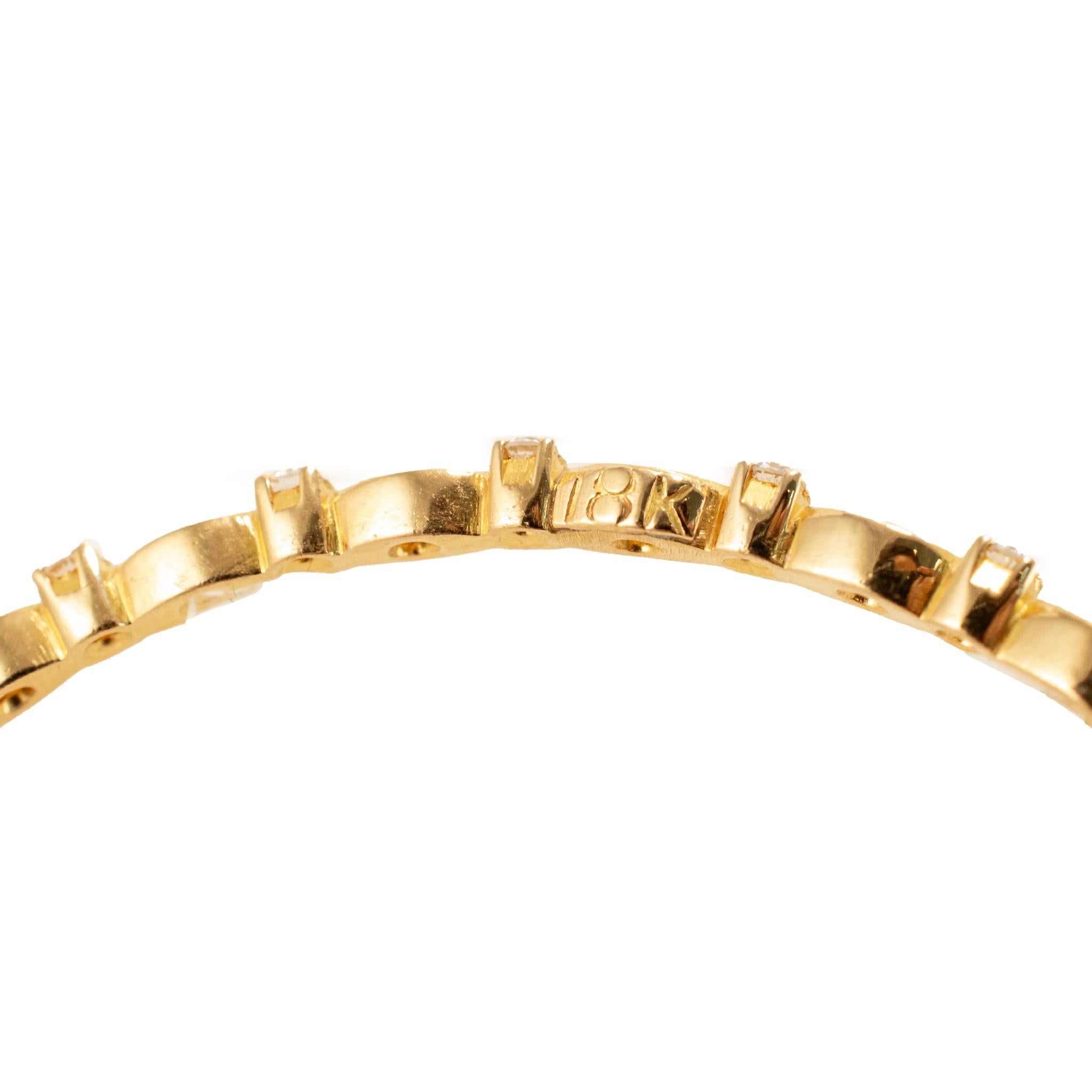 Bracelet empilable en or jaune 18K Eternity 1.56ct Diamond Pour femmes en vente