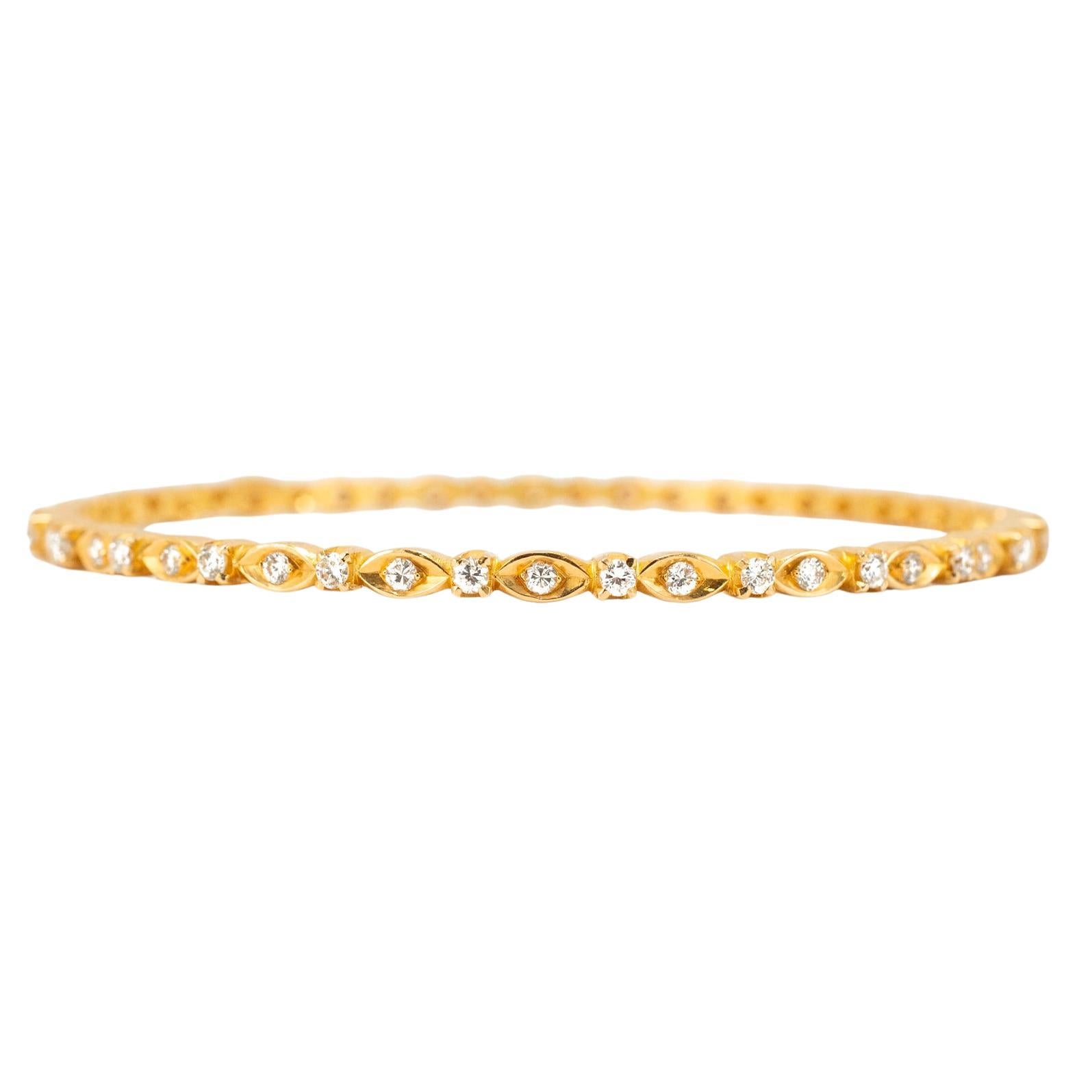 Bracelet empilable en or jaune 18K Eternity 1.56ct Diamond