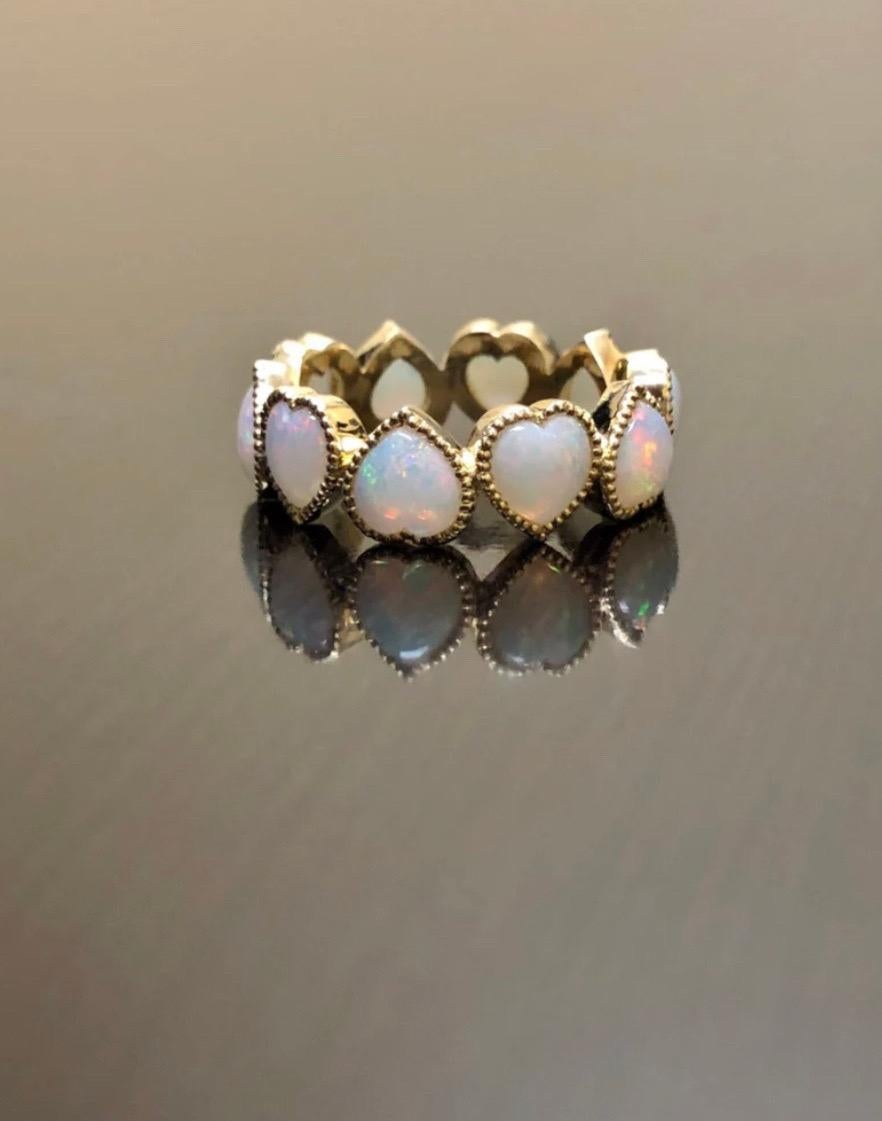 opal band ring gold