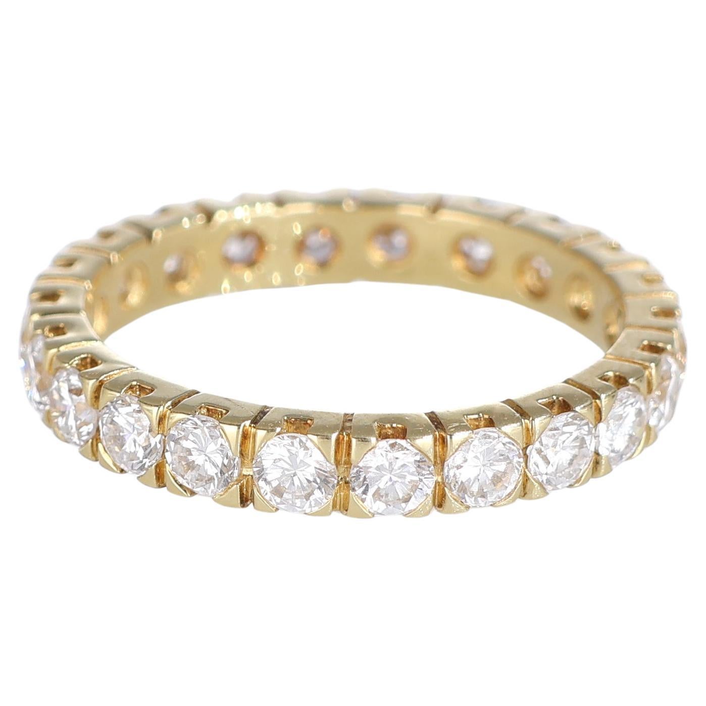 18K Yellow Gold Eternity Band with Natural Round Brilliant Diamonds