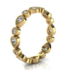 18k Yellow Gold Eternity Milgrain Organic Design Diamond Ring '2/5 Ct. Tw'