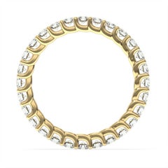 Anello Eternity Pavia "U" in oro giallo 18K con diamante da 1 carato. Tw'