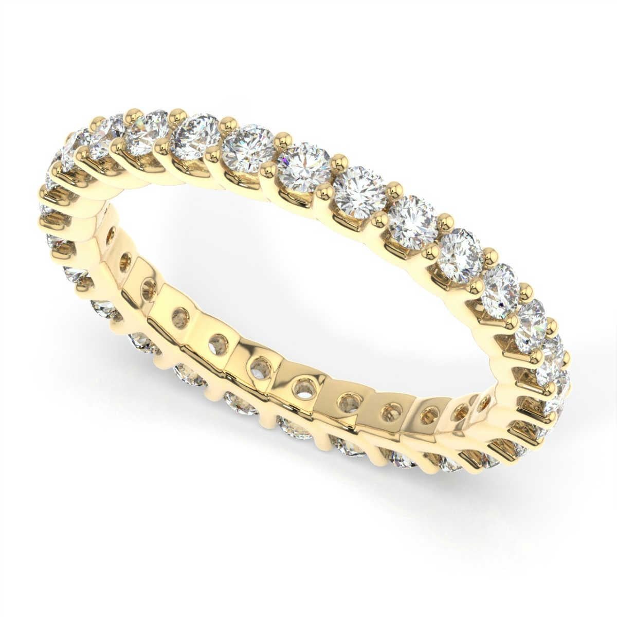 Round Cut 18K Yellow Gold Eternity Pavia 