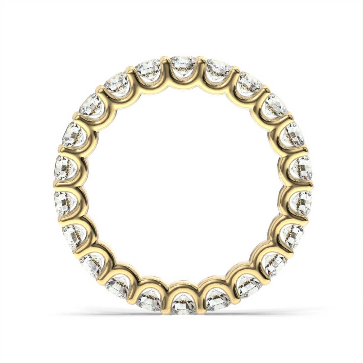 This eternity band features a perfectly matched round brilliant diamonds set in a 