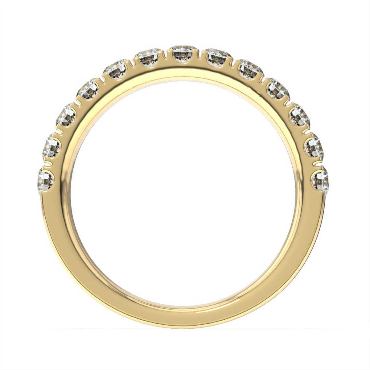 This ring features 13 perfectly matched round brilliant diamonds micro-prong set. Experience the difference!

Product details: 

Center Gemstone Color: WHITE
Side Gemstone Type: NATURAL DIAMOND
Side Gemstone Shape: ROUND
Metal: 18K Yellow Gold
Metal
