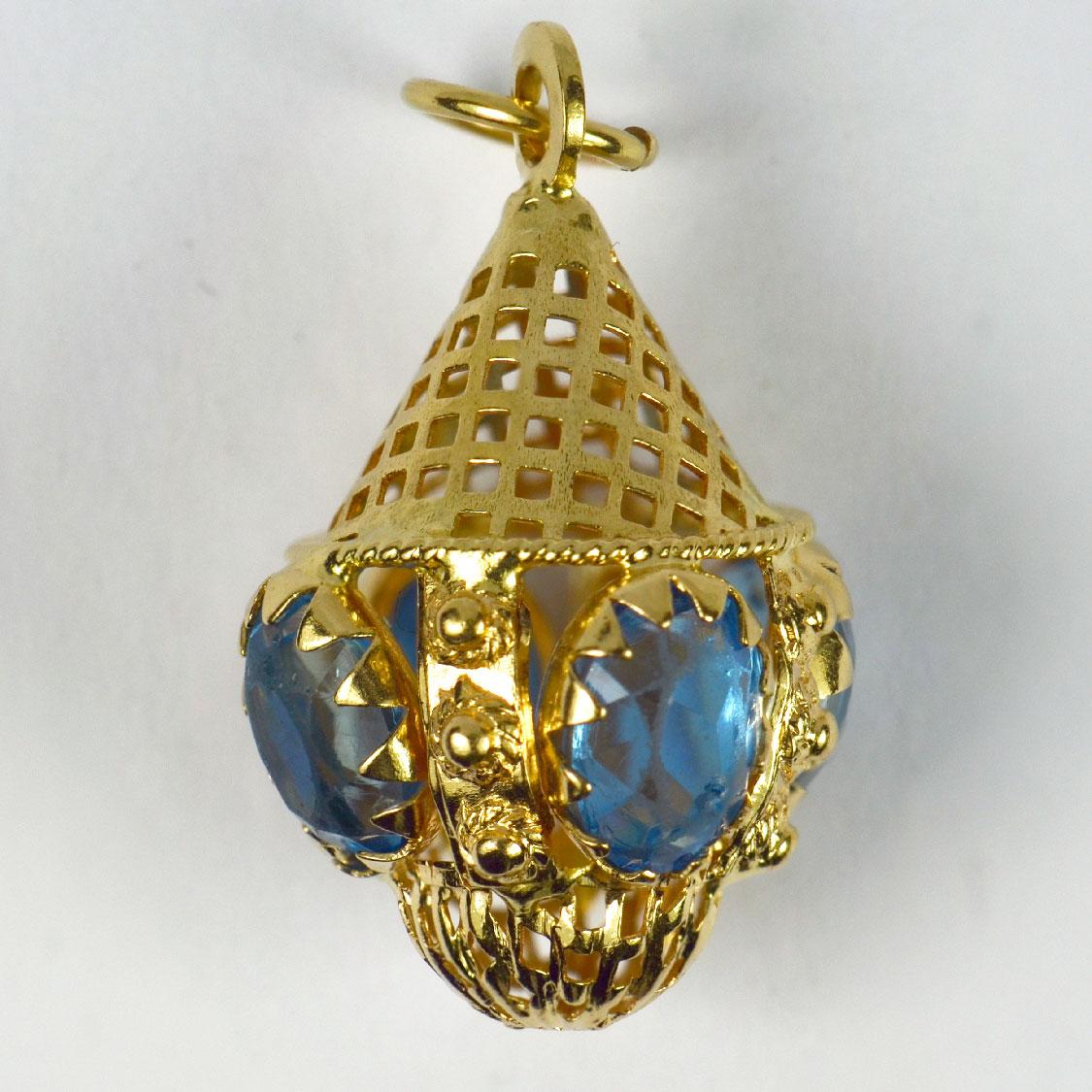 18K Yellow Gold Etruscan Charm Pendant For Sale 1