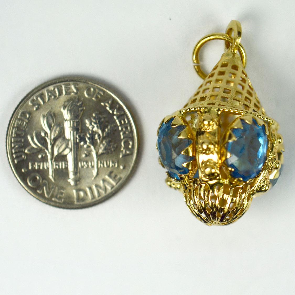 18K Yellow Gold Etruscan Charm Pendant For Sale 2