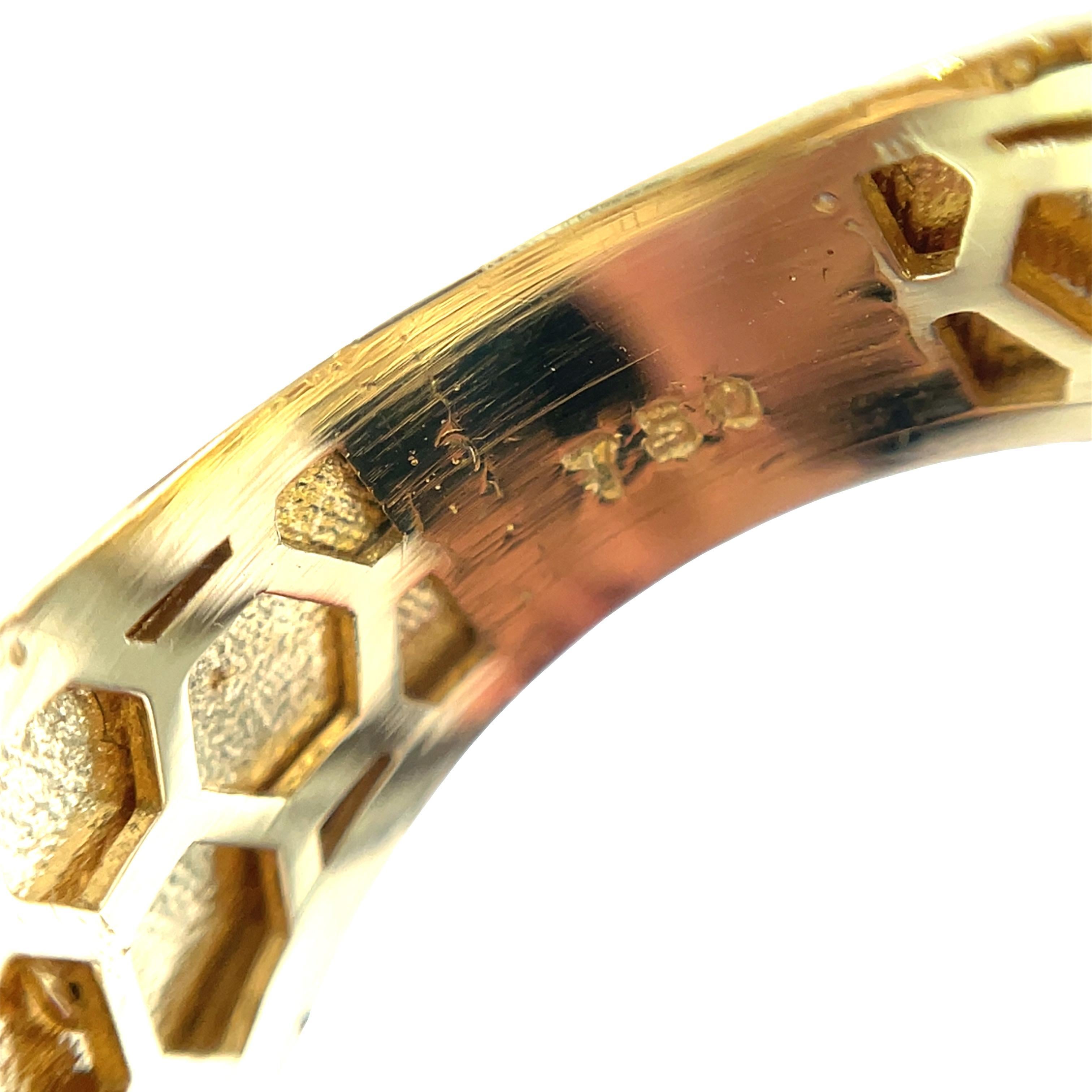 Anello viso in oro giallo 18k con occhi in Pink Diamond In condizioni ottime in vendita a New York, NY