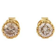 18 Karat Gelbgold Facettierte Diamant-Ohrstecker, Geschenk für Mutter