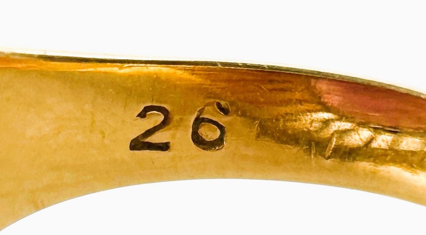 Anello solitario con ametista da 26 carati in oro giallo 18 carati, misura 6,5 in vendita 6