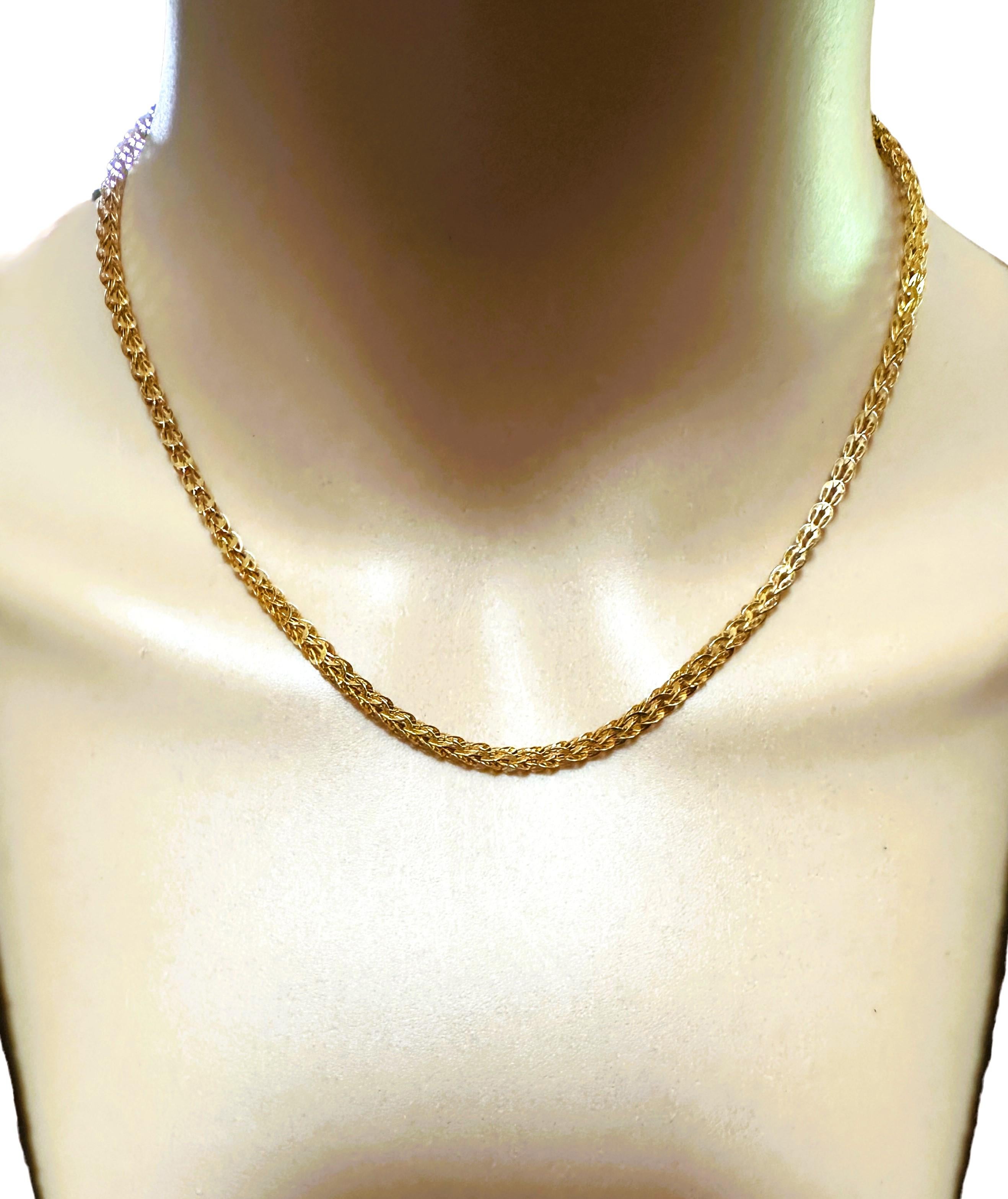 18 Karat Gelbgold Ausgefallene Gliederhalskette Halskette Kette 16,5 Zoll (Art nouveau)
