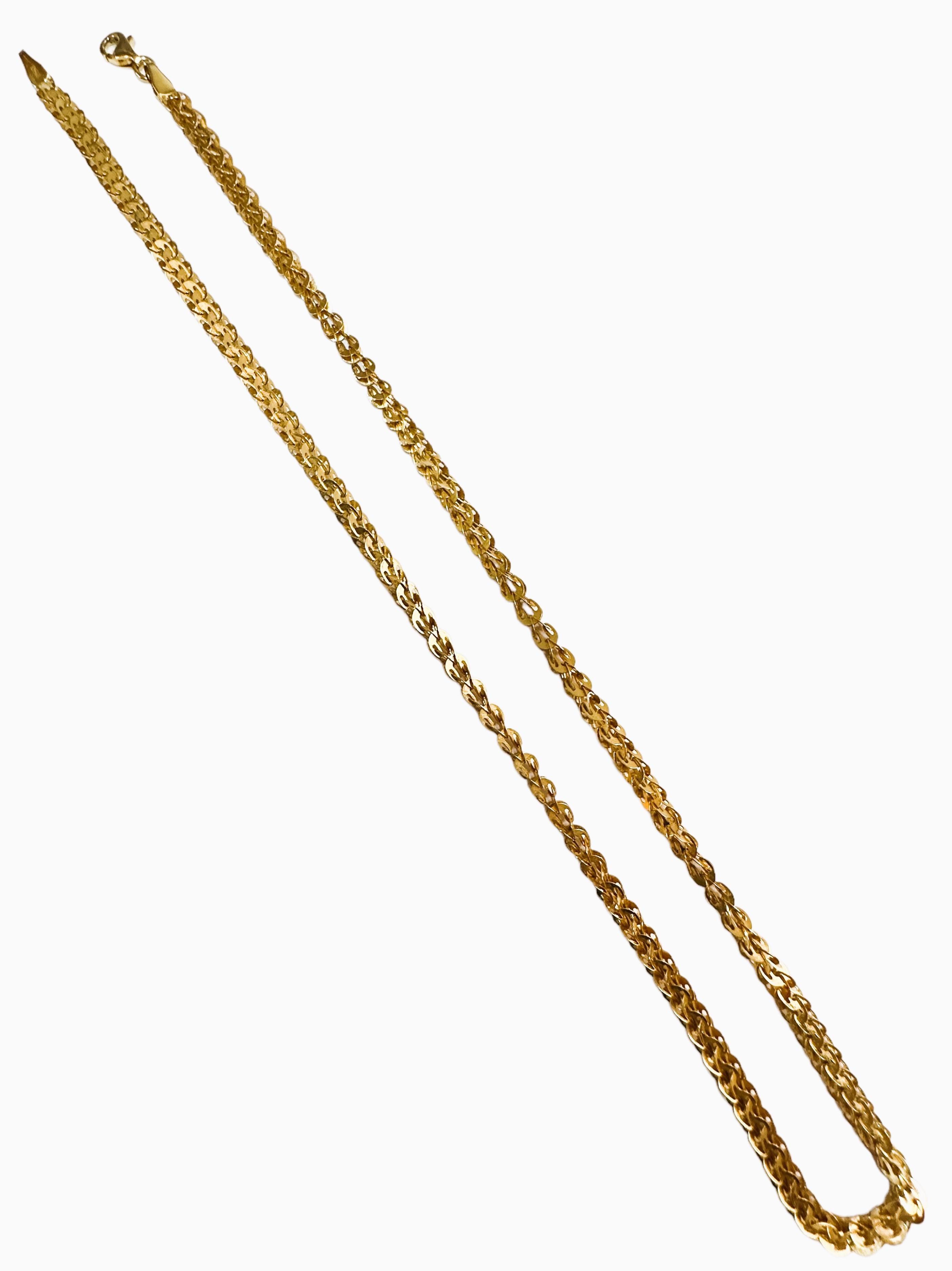 18 Karat Gelbgold Ausgefallene Gliederhalskette Halskette Kette 16,5 Zoll Damen