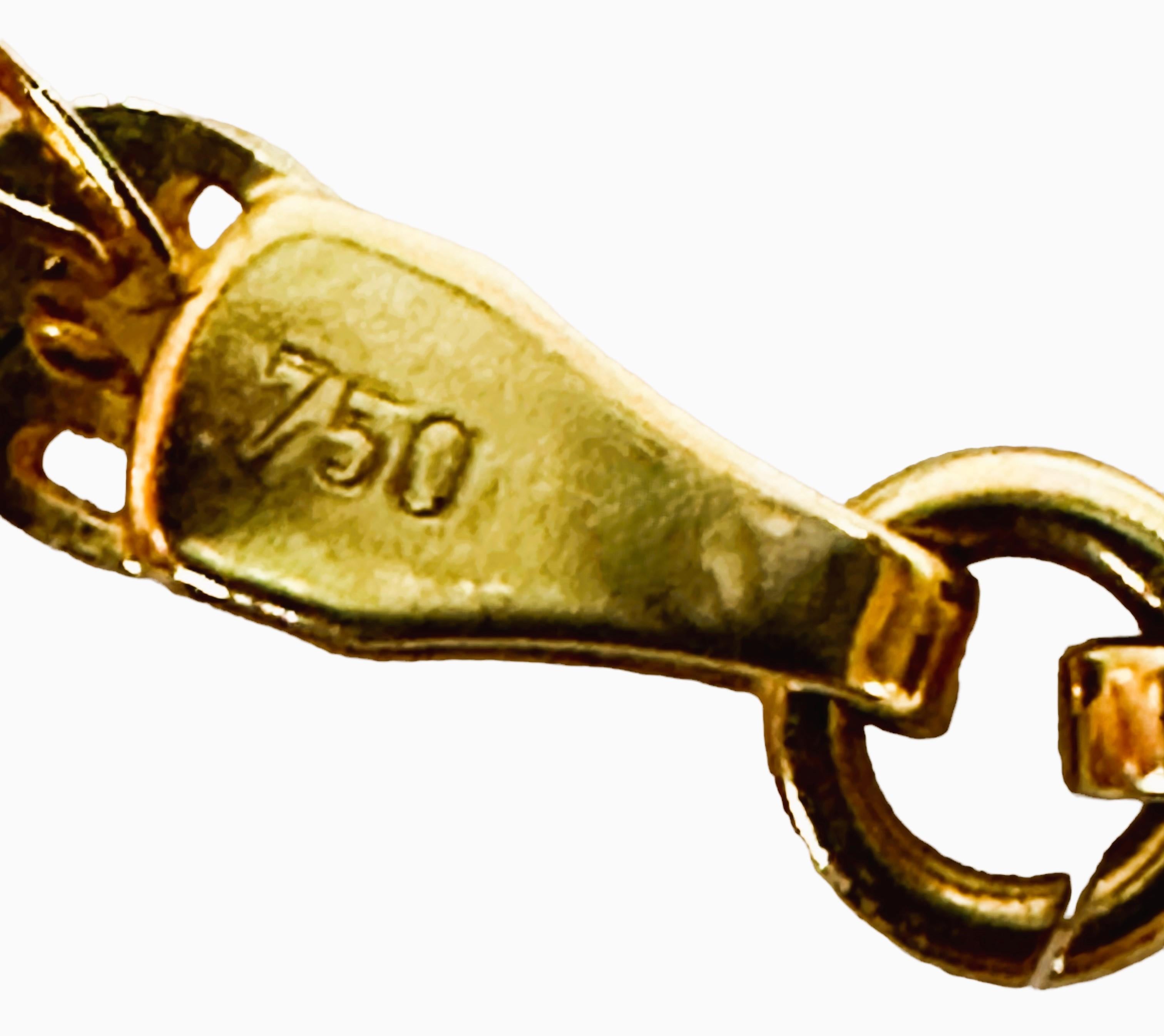 18 Karat Gelbgold Ausgefallene Gliederhalskette Halskette Kette 16,5 Zoll 2