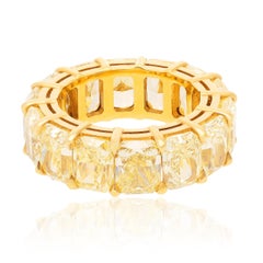 18K Yellow Gold, Fancy Yellow Radiant-Cut Diamond Eternity Band
