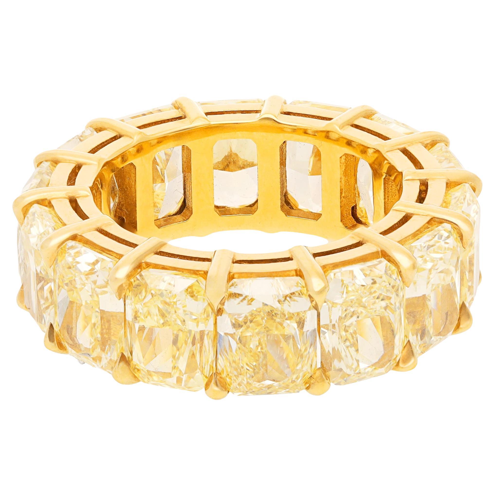 18K Gelbgold, Fancy Yellow Radiant-Cut Diamant Eternity Band