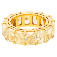 18K Yellow Gold, Fancy Yellow Radiant-Cut Diamond Eternity Band