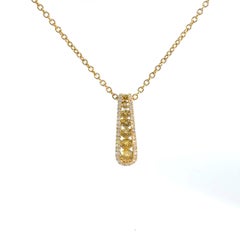 18K Yellow Gold Fancy Yellow & White Diamond Pendant Necklace