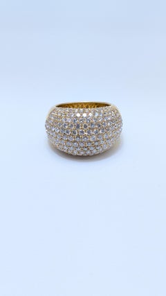 18K Yellow Gold Fashion Ring w/Pave Round Brilliant Diamonds Totaling 3.43ct